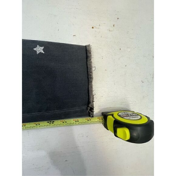 Seven 7 High Rise Ankle Skinny Black Distressed Sparkling Stars Jeans Size 12 - Picture 10 of 10